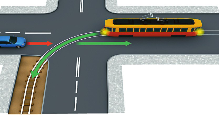 tramwaj na skrzyżowaniu /Motor