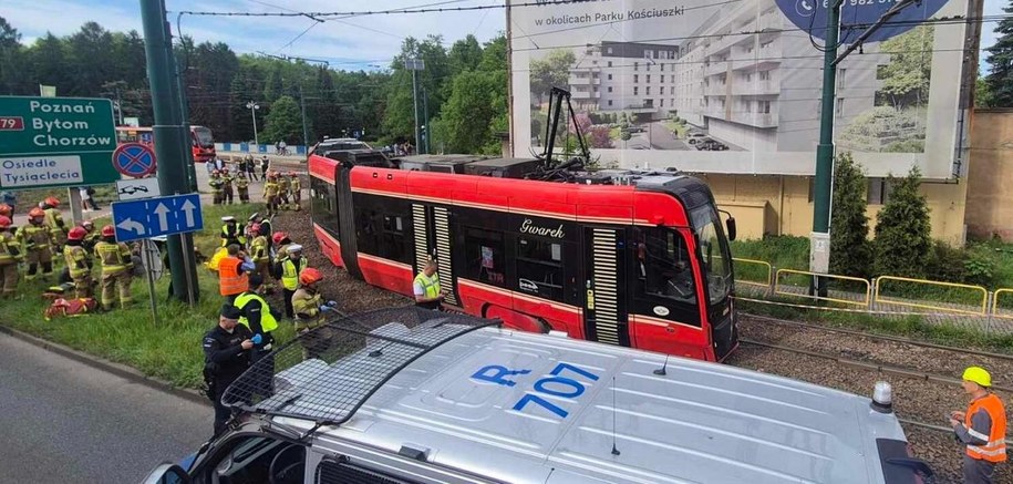 Tramwaj wykoleił się w centrum Katowic /KMP SP w Katowicach  /Facebook