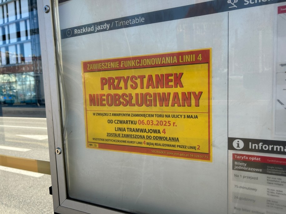 Tramwaje linii 4 zostały zawieszone /Stanisław Pawłowski /RMF FM