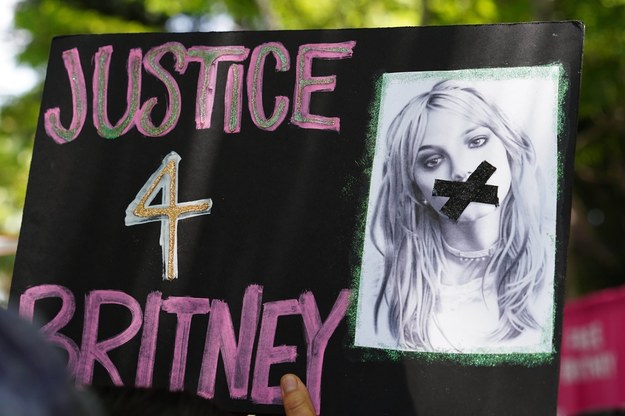 Transparent z jednej z demonstracji fanów Britney Spears /gotpap/starmaxinc.com /PAP/EPA