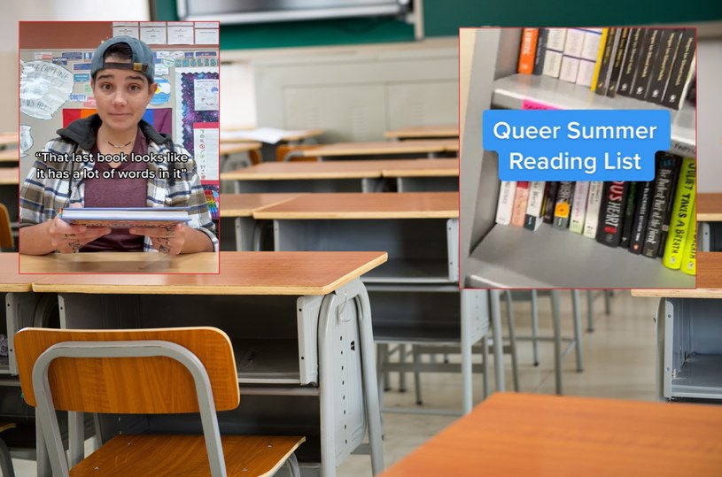 Transpłciowy nauczyciel języka angielskiego (zdjęcie w miniaturce) prowadzi biblioteczkę "książek queer” w szkole w stanie Kalifornia w USA /123RF/PICSEL