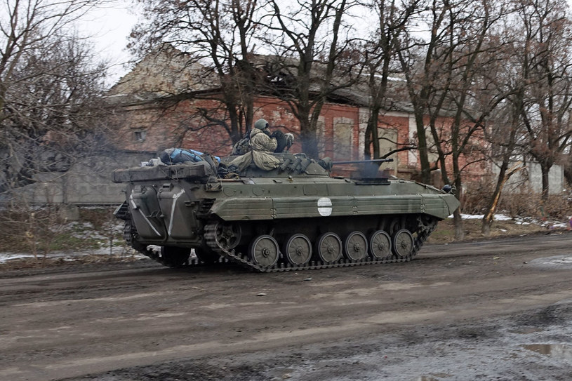 Transporter opancerzony ukraińskiej armii pod Debalcewem /Marcin Ogdowski /INTERIA.PL