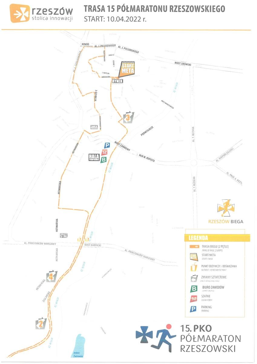 Trasa 15. Półmaratonu Rzeszowskiego /Policja Podkarpacka /Materiały prasowe