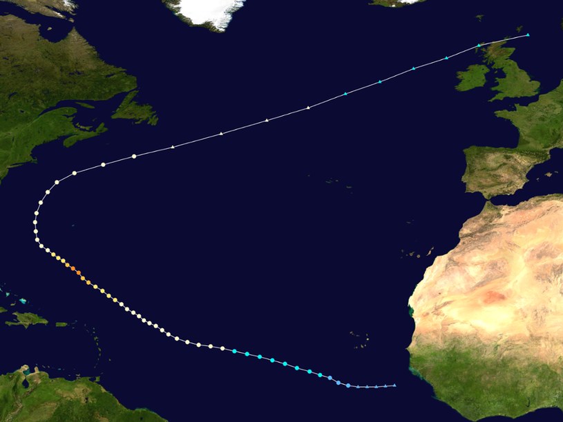 Trasa huraganu Katia w 2011 r. /Wikipedia /domena publiczna