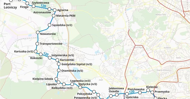 Trasa linii autobusowej nr 120 /Materiały prasowe