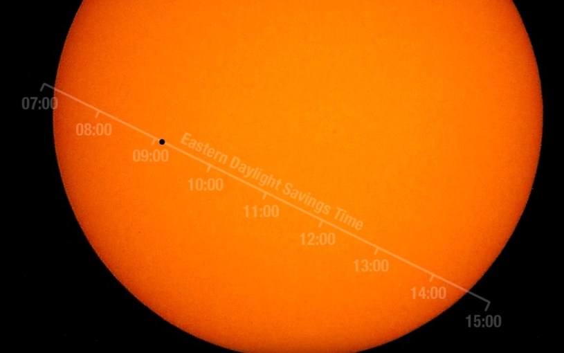 "Trasa" przejścia Merkurego na tle Słońca 9 maja 2015 /materiały prasowe
