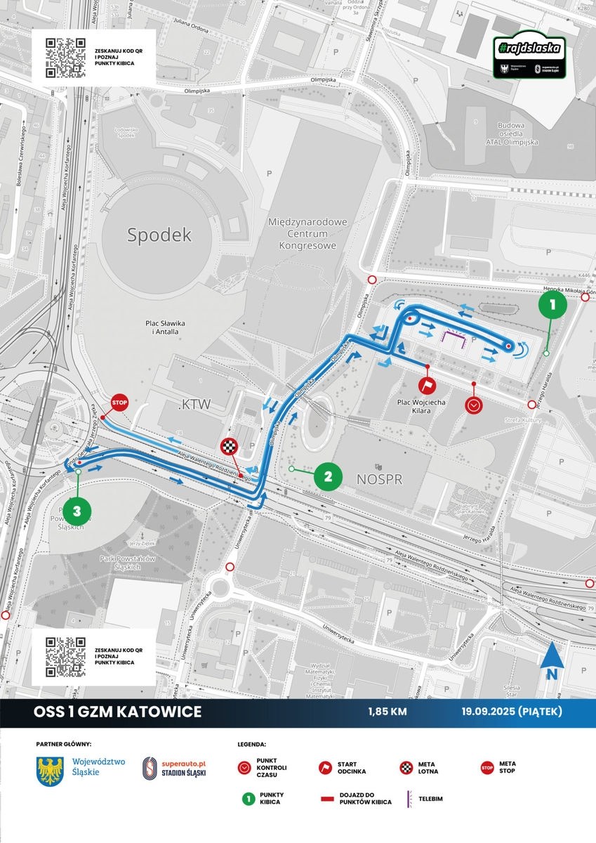 Trasa Rajdu Śląskiego 2025 /Śląska policja /Policja