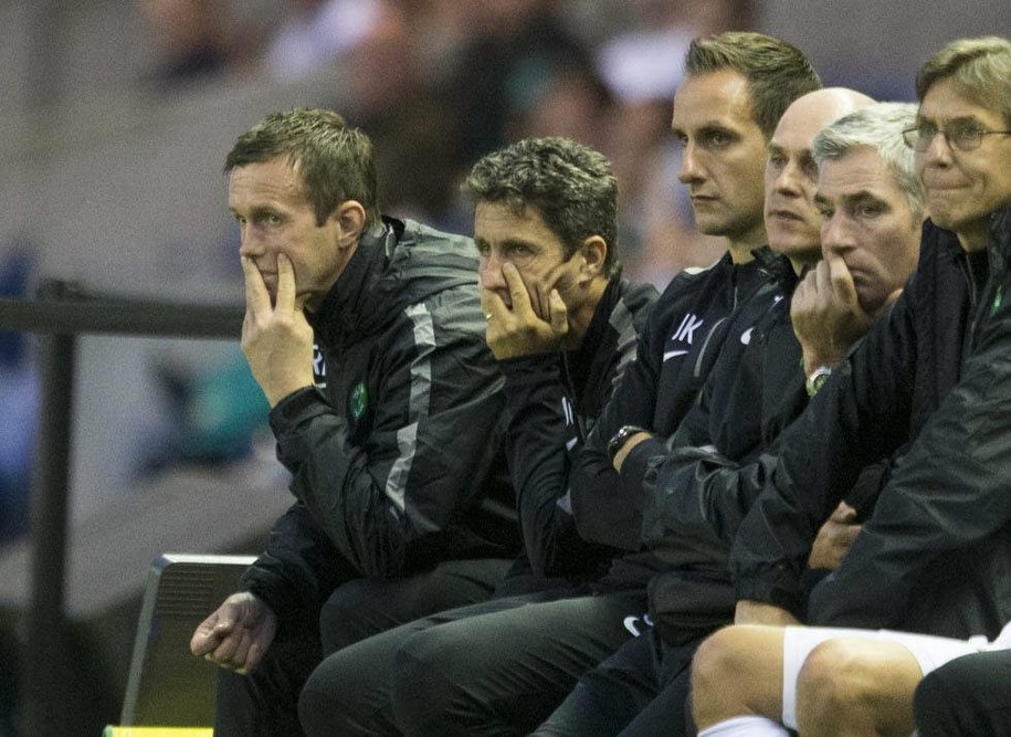 Trener Celtiku Glasgow Ronny Deila (z lewej) / Jeff Holmes  /PAP/EPA