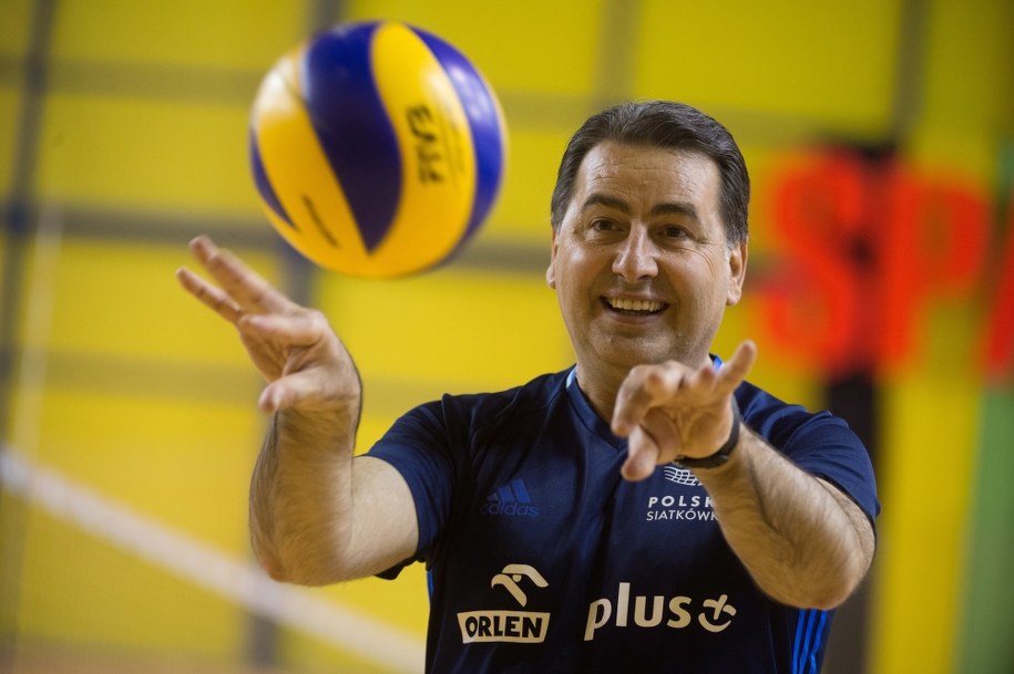 Trener Ferdinando De Giorgi podczas otwartego dla mediów treningu kadry narodowej siatkarzy /Grzegorz Michałowski /PAP