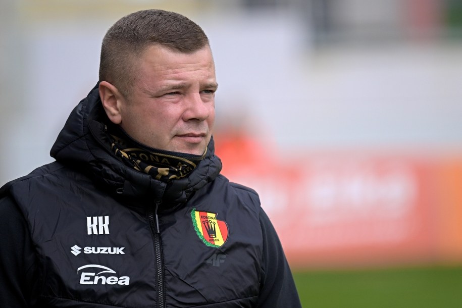 Trener Korony Kielce Kamil Kuzera /Sebastian Borowski /PAP