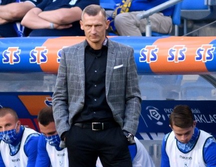 Trener Lecha Poznań Dariusz Żuraw /Jakub Kaczmarczyk /PAP