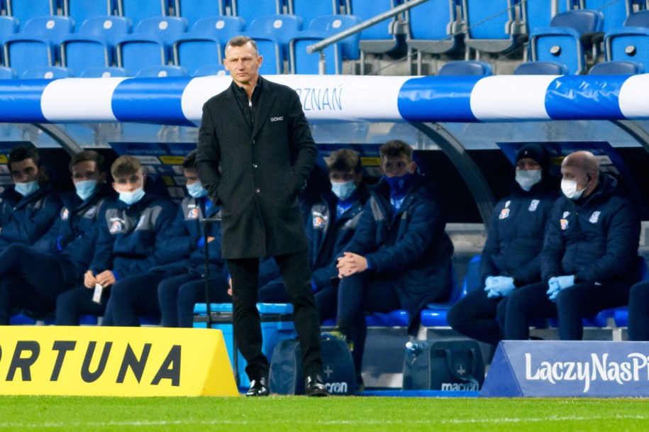 Trener Lecha Poznań Dariusz Żuraw /Aldona Kaczmarczyk /PAP