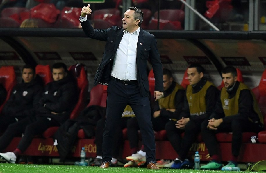 Trener reprezentacji Łotwy Slavisa Stojanovic /Piotr Nowak /PAP