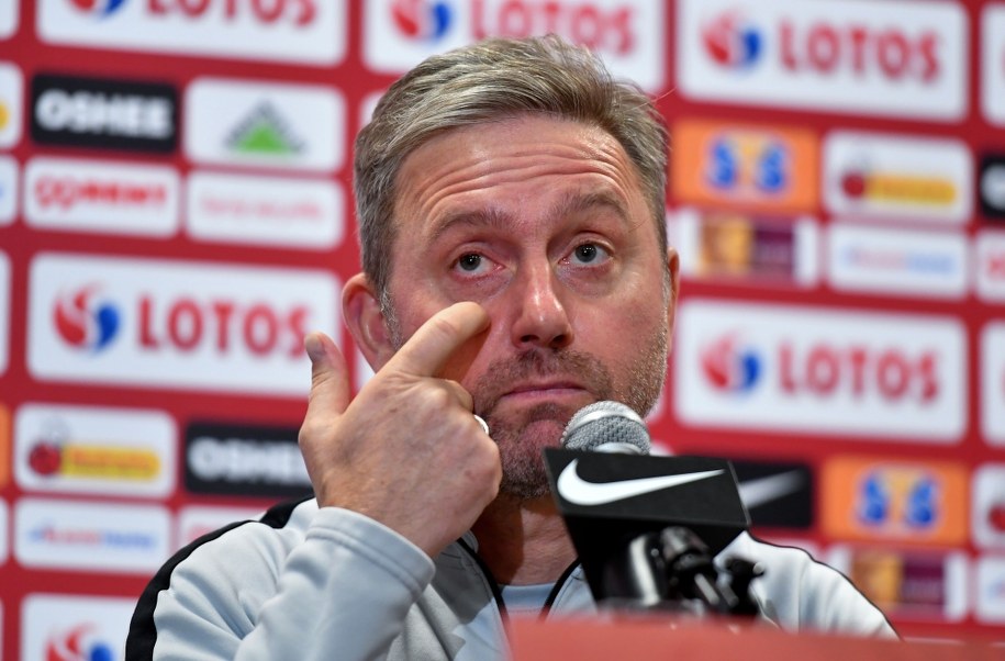 Trener reprezentacji Polski Jerzy Brzęczek podczas konferencji prasowej w Warszawie w przeddzień meczu eliminacji Euro 2020 z Macedonią Północną /Piotr Nowak /PAP