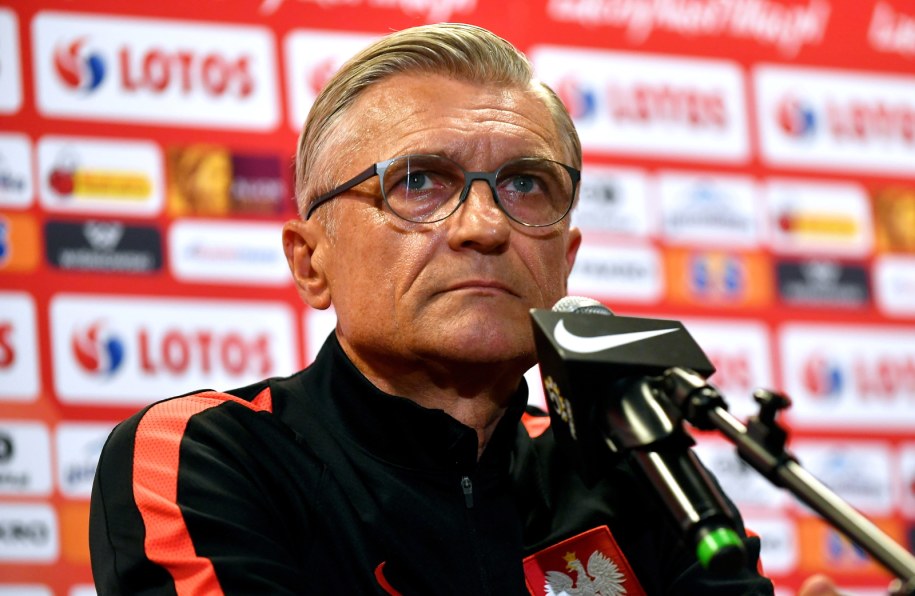 Trener reprezentacji Polski podczas konferencji /PAP/Bartłomiej Zborowski /PAP