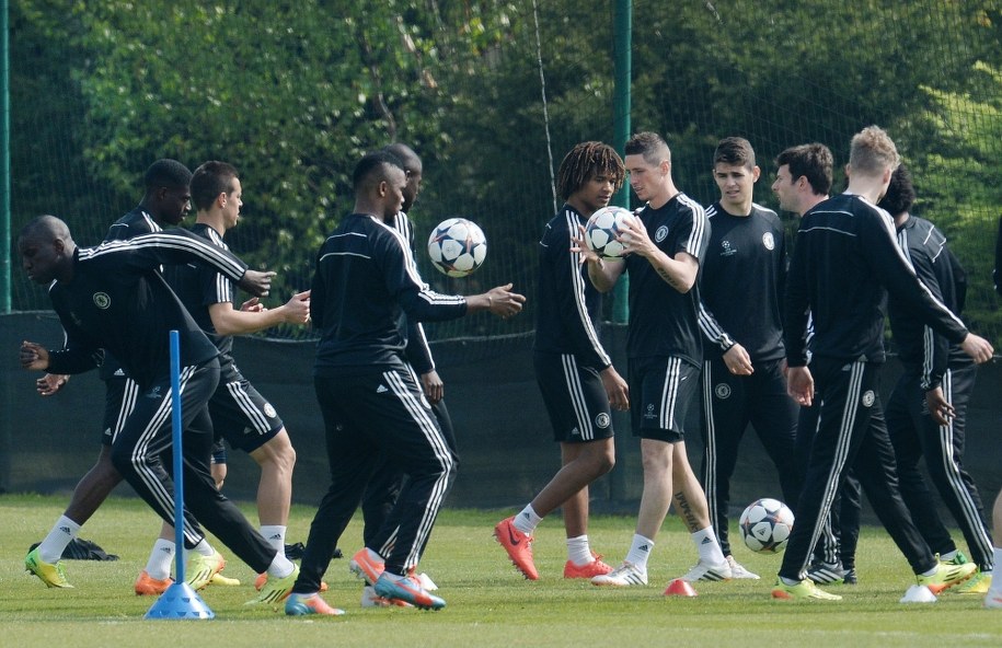 Trening graczy Chelsea przed meczem z Atletico //ANDY RAIN /PAP/EPA