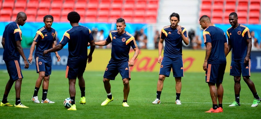 Trening kolumbijskich piłkarzy przed spotkaniem z Wybrzeżem Kości Słoniowej /Shawn Thew (EPA) /PAP/EPA