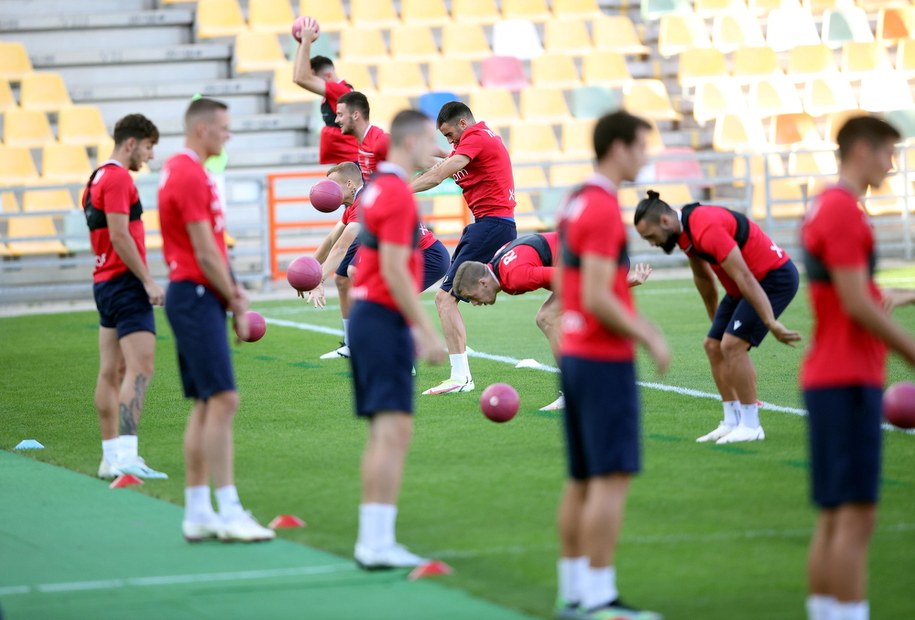 Trening piłkarzy drużyny Raków Częstochowa /	Łukasz Gągulski /PAP