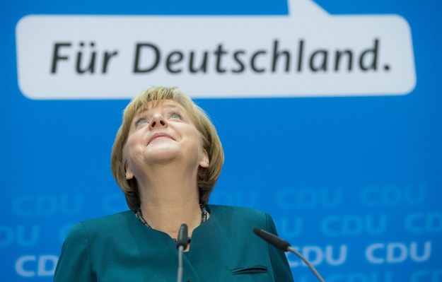 Triumfatorka niedzielnych wyborów Angela Merkel /Christian Charisius   /PAP/EPA