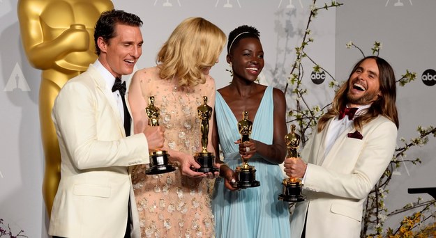Triumfatorzy Oscarów: Matthew McConaughey, Cate Blanchett, Lupita Nyong'o, Jared Leto /PAUL BUCK  /PAP/EPA