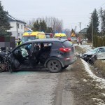 Troje rannych po czołówce koło Rzeszowa. Na miejscu lądował LPR