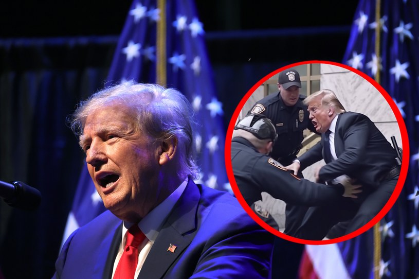Trump aresztowany? Nie, to obrazy wygenerowane przez AI /Scott Olson/Getty Images /Getty Images