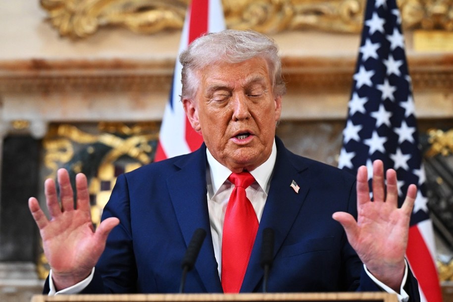 Trump chce odbierać licencję stacjom telewizyjnym /	Leon Neal / Avalon /PAP/AVALON