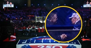 Trump i Nawrocki przy oktagonie. Spotkanie prezydentów uchwyciły kamery
