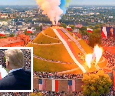 Trump na Kopcu Kościuszki, tłum wiwatuje. Dzieło AI na profilu ambasadora USA