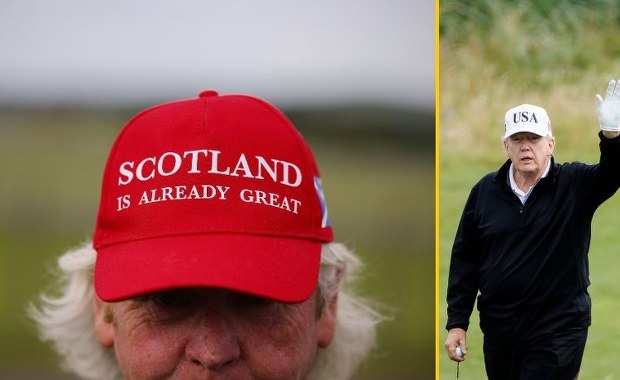 "Trumpie, wynoś się". Prezydent gra w golfa, a Szkoci protestują