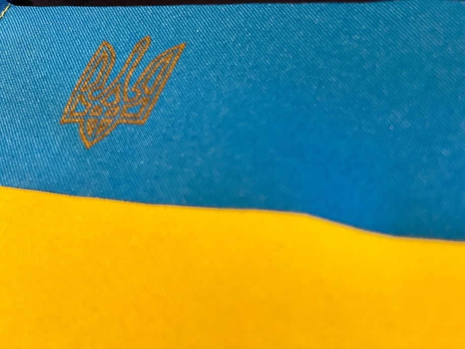 Tryzub na ukraińskiej fladze