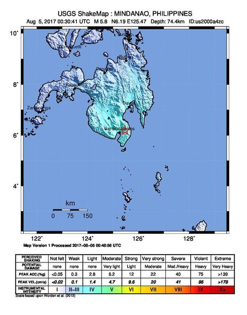 Trzęsienie ziemi na Filipinach /UNITED STATES GEOLOGICAL SURVEY /PAP/EPA