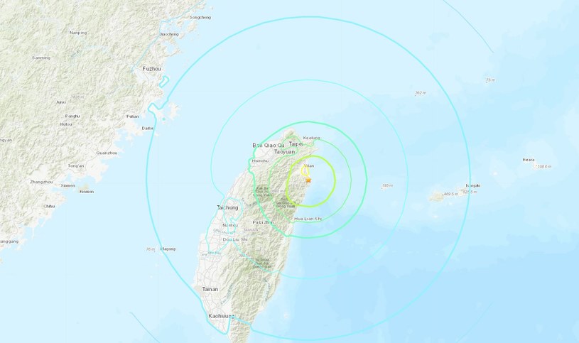 Trzęsienie ziemi na Tajwanie /USGS /