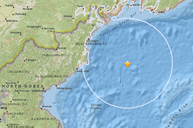 Trzęsienie ziemi o magnitudzie 6,0 st. nawiedziło Koreę Północną. /earthquake.usgs.gov /Zrzut ekranu