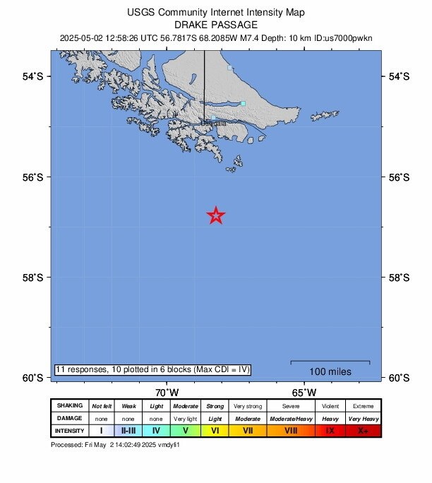 Trzęsienie ziemi w Chile /EPA/USGS / HANDOUT /PAP/EPA
