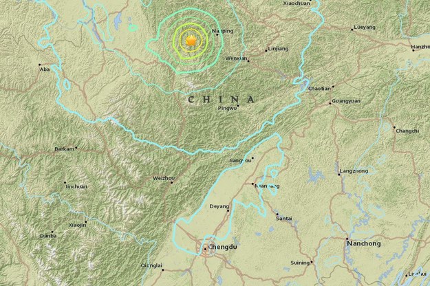 Trzęsienie ziemi w Syczuanie, możliwa setka ofiar śmiertelnych /United States Geological Survey (USGS) /Zrzut ekranu