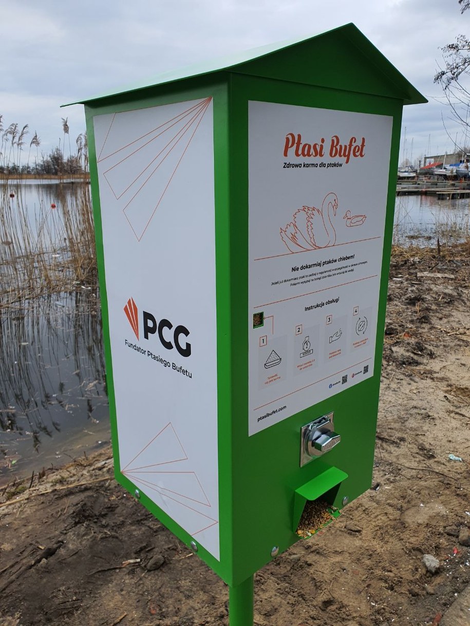 Trzy automaty ze zdrowym pokarmem dla ptaków stanęły w Szczecinie. /Sylwia Turkiewicz /