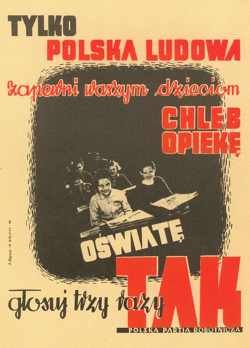 "Trzy razy tak" - Plakat propagandowy /reprodukcja FoKa /Agencja FORUM