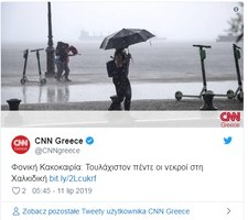 Turyści ofiarami burz i gradobicia w Grecji