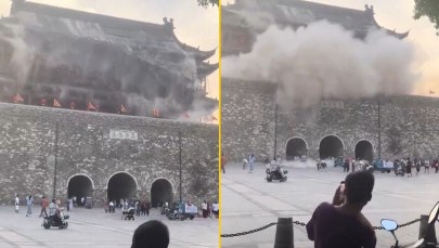 Turyści uciekali w popłochu. Dach 650-letniej wieży zaczął się rozsypywać