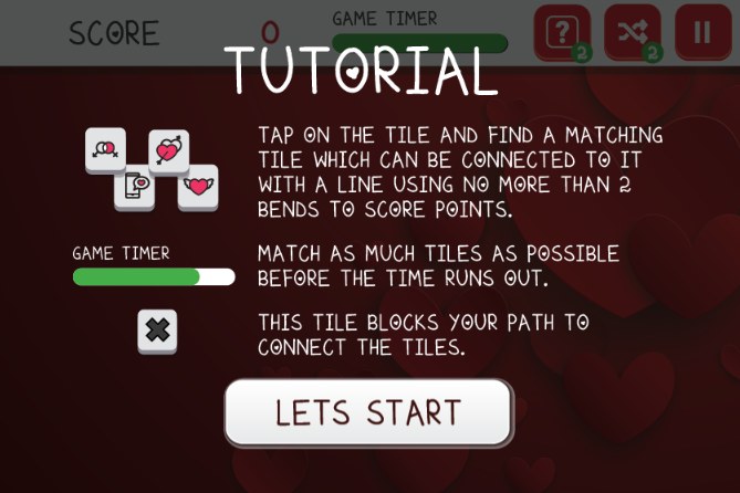 Tutorial gry click Valentine Mahjong