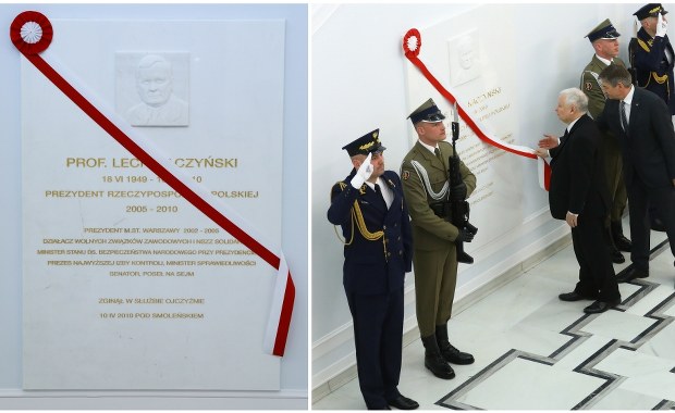 Tuż obok Jana Pawła II. Tablica upamiętniła Lecha Kaczyńskiego w Sejmie