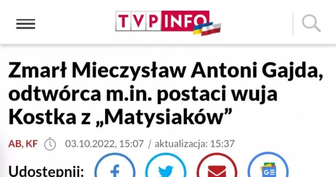 TVP info pomyliło aktorów fot. Facebook/tvp.info /materiały prasowe