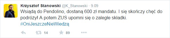 Twitter Krzysztofa Stanowskiego. Od tego wpisu zaczęła się zabawa /Twitter