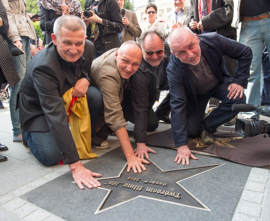 Twórcy „Idy” : producent Piotr Dzięcioł, aktorzy Mariusz Jakus i Marek Kasprzyk, montażysta Jarosław Kamiński. /PAP/Grzegorz Michałowski /PAP