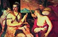 Tycjan, Afrodyta wychowująca Erosa, ok. 1565 /Encyklopedia Internautica