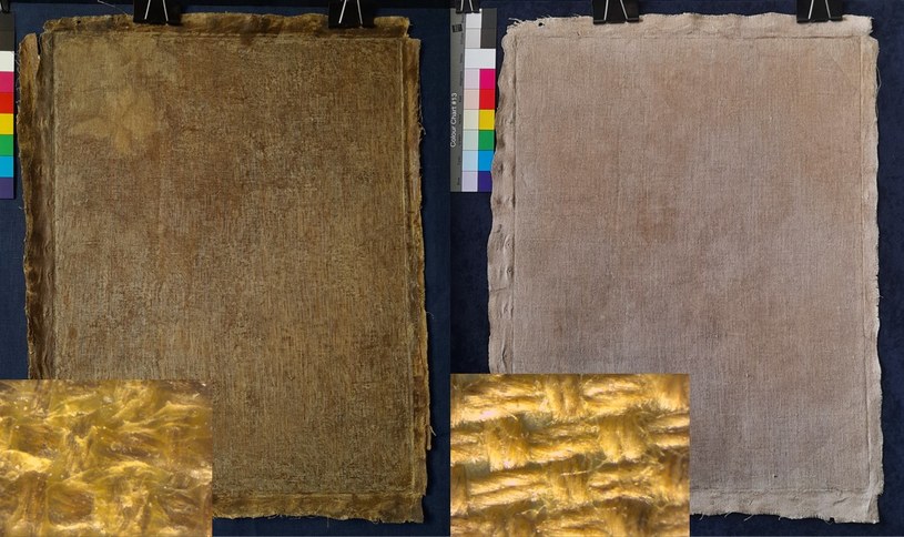Tył obrazu oraz sploty przed (po lewej) i po wykonanym czyszczeniu (po prawej) /materiały prasowe