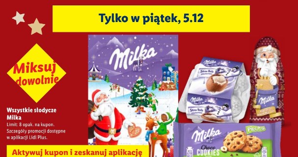 Tylko dziś, 5.12, wszystkie słodycze Milka 50% taniej w Lidlu! /Lidl /INTERIA.PL