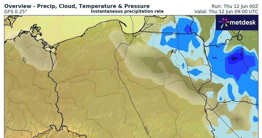 Tylko na wschodzie pogoda będzie gorsza. W reszcie kraju będzie spokojnie i słonecznie /wxcharts /