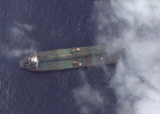 Tymczasem irański tankowiec, na który USA nałożyły sankcję, dotarł do syryjskiego portu Taurus /SATELLITE IMAGE ©2019 MAXAR TECHNOLOGIES / HANDOUT /PAP/EPA
